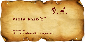 Viola Anikó névjegykártya